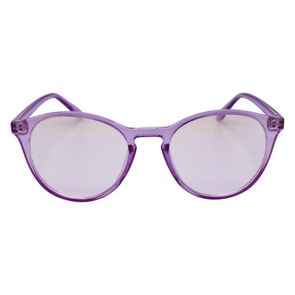 6141 | Purple Round Clear Lens Blue Light Blocking Glasses - Picture 1 of 5